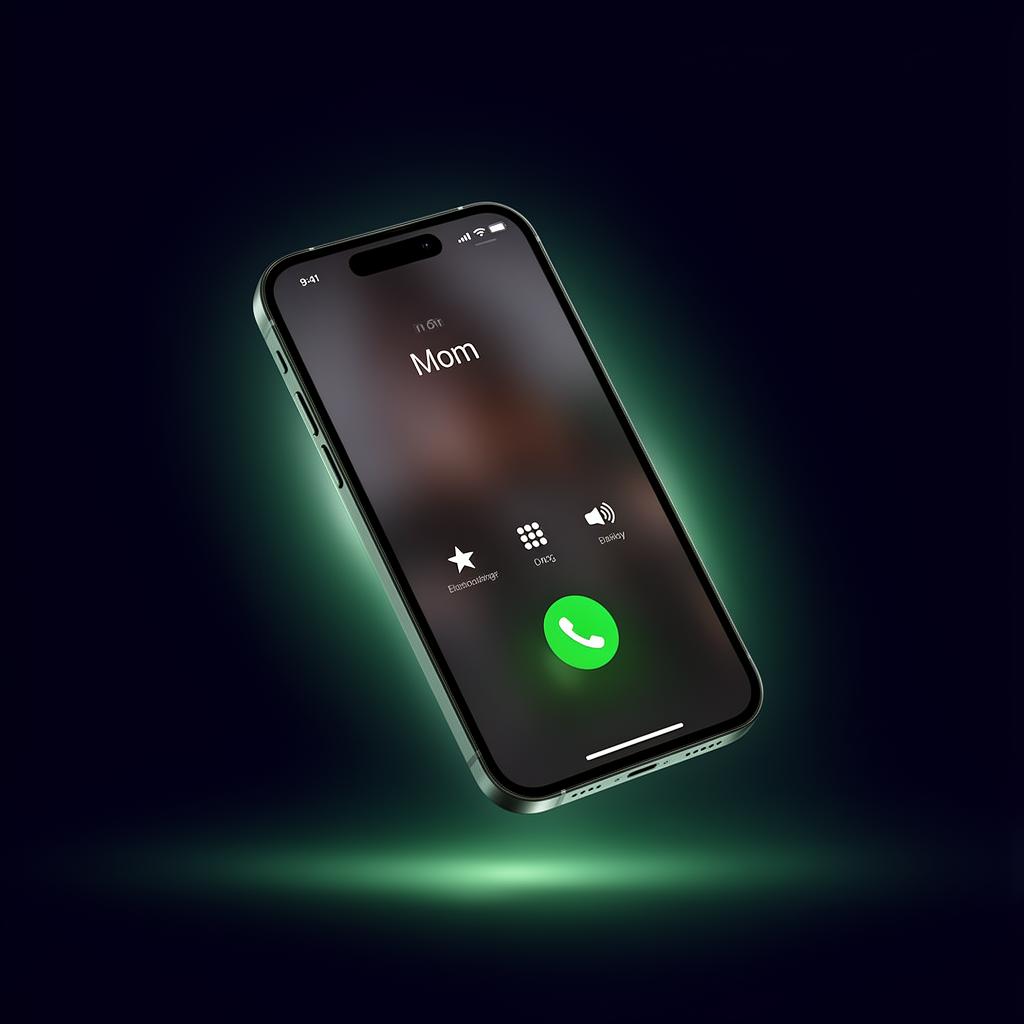 Phone displaying an incoming call on the PocketNumber app